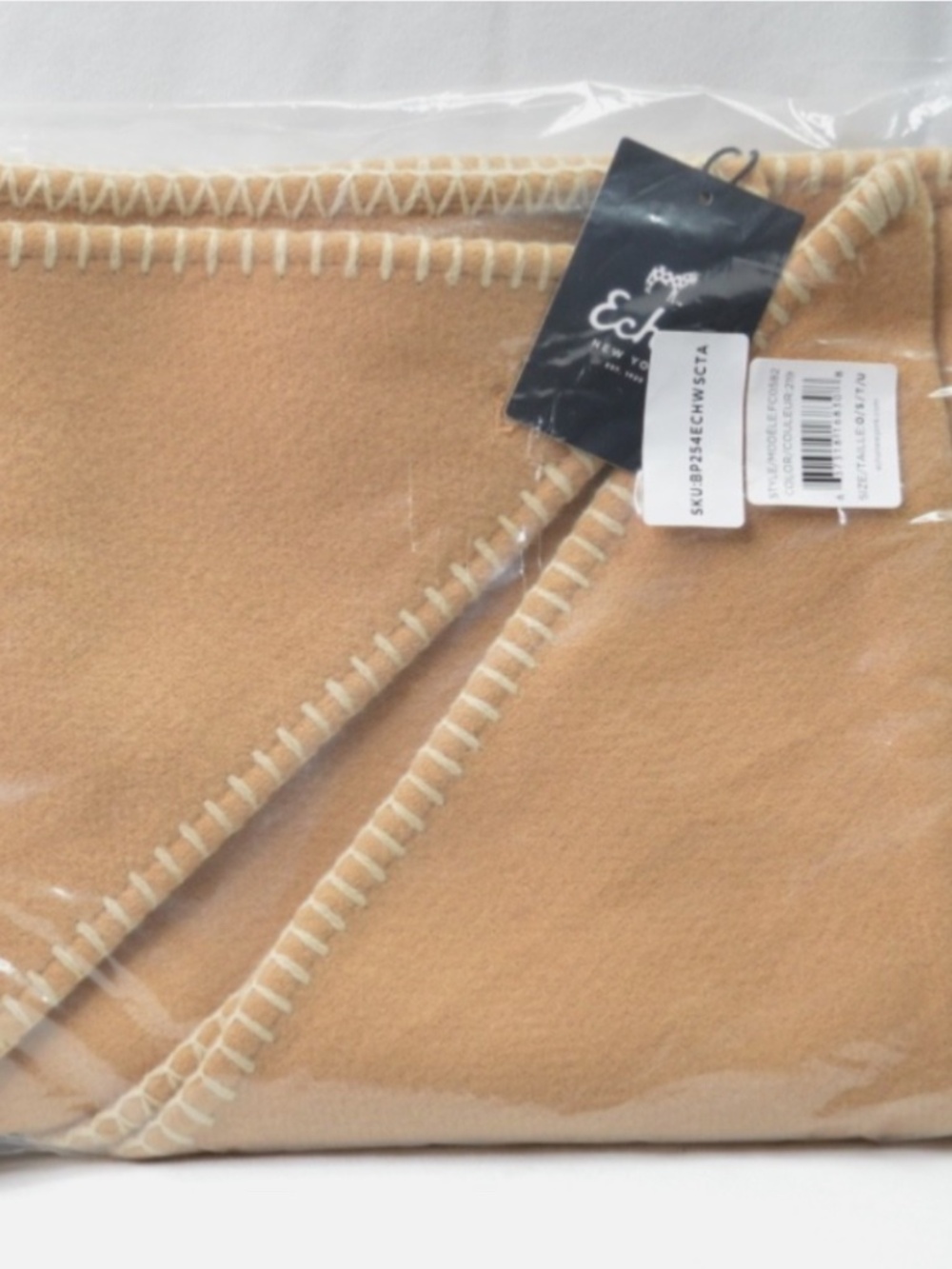Echo New York Oversized Triangle Wrap in Camel - NEW